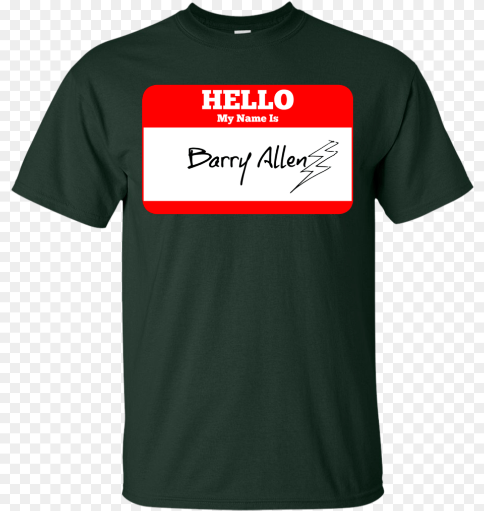 Hello My Name Is Barry Allen Sticker The Flash Lightning, Clothing, Shirt, T-shirt, Text Png Image