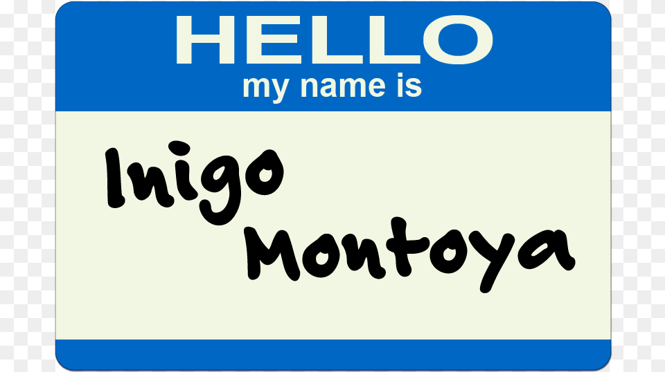 Hello My Name Is Inigo Montoya Hello My Name, Text Free Png Download
