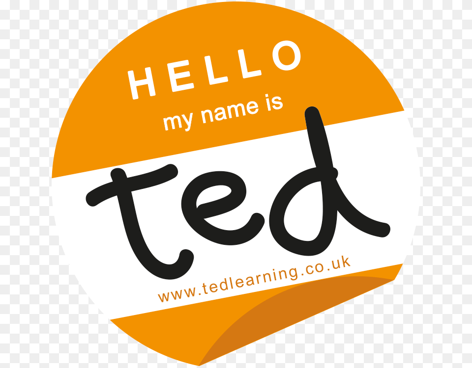 Hello My Name Is Ted Sticker With Web Address, Advertisement, Poster, Logo, Disk Free Png