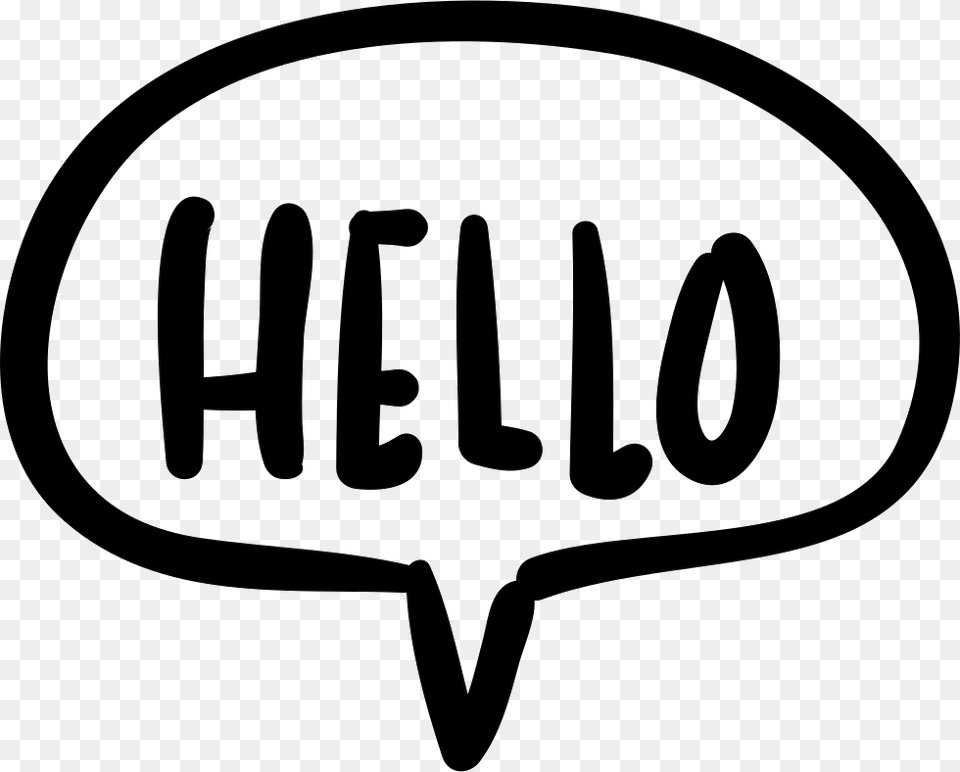 Hello Speech Bubble Handmade Chatting Symbol, Logo, Cutlery, Stencil Free Png