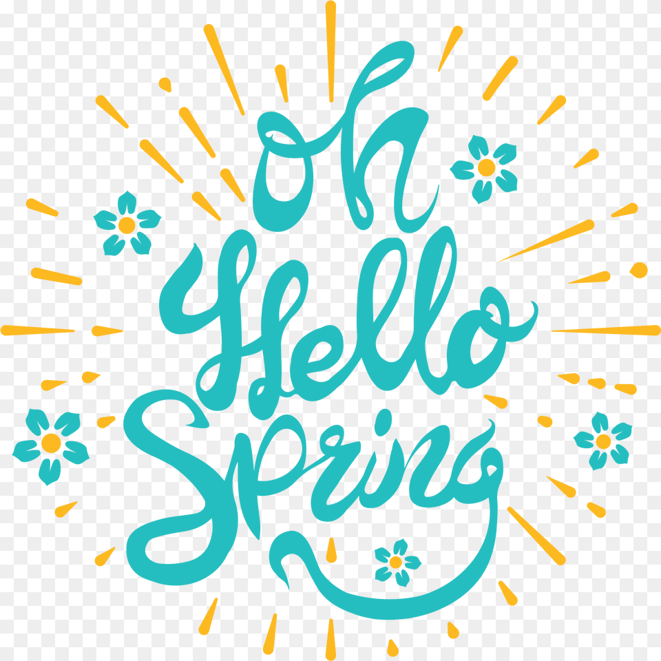 Hello Spring Calligraphy, Text, Handwriting Free Transparent Png