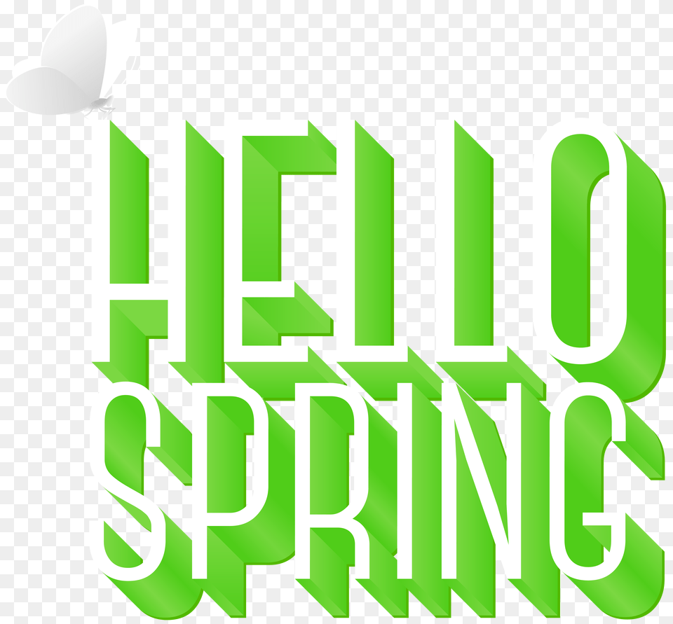 Hello Spring Clip, Green, Herbal, Herbs, Plant Png Image