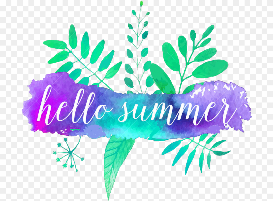 Hello Summer Clipart Stickers Hello Summer, Art, Plant, Herbs, Herbal Free Png