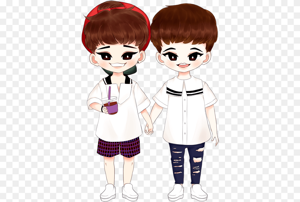 Hello We Are Exo Chen And Xiumin Support Site Twitter Child, Book, Publication, Comics, Baby Free Png Download
