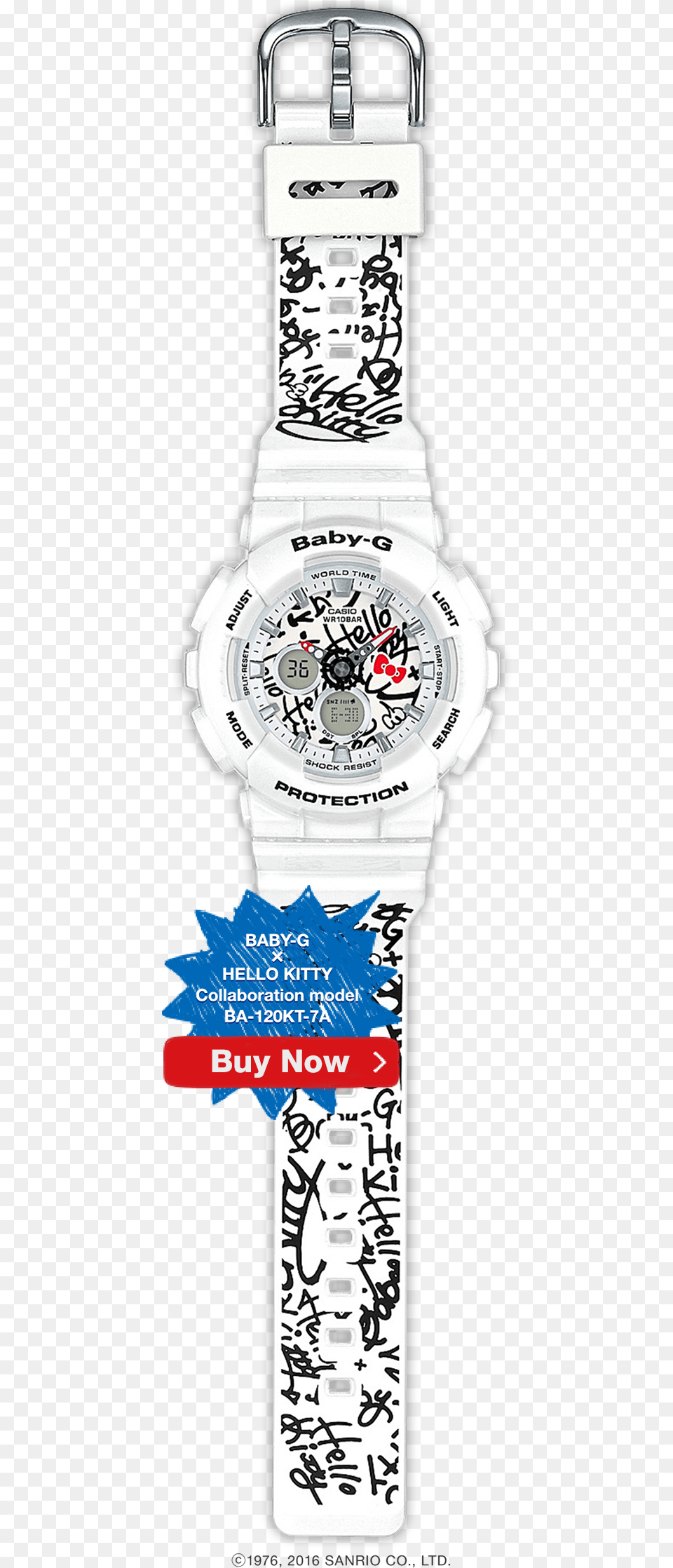 Hellokitty Collaboration Watch Casio Watch Baby G Hello Kitty Ba 120kt 7ajr Ladys, Arm, Body Part, Person, Wristwatch Free Png Download
