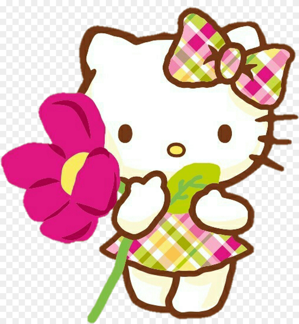 Hellokitty Hello Kitty Spring Primavera Flower Transparent Hello Kitty, Baby, Cream, Dessert, Food Free Png