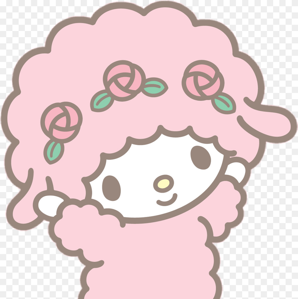 Hellokitty Pink Sheep Fluffy Rose Roses Mymelody My Melody Sanrio Characters, Cream, Dessert, Food, Ice Cream Free Transparent Png