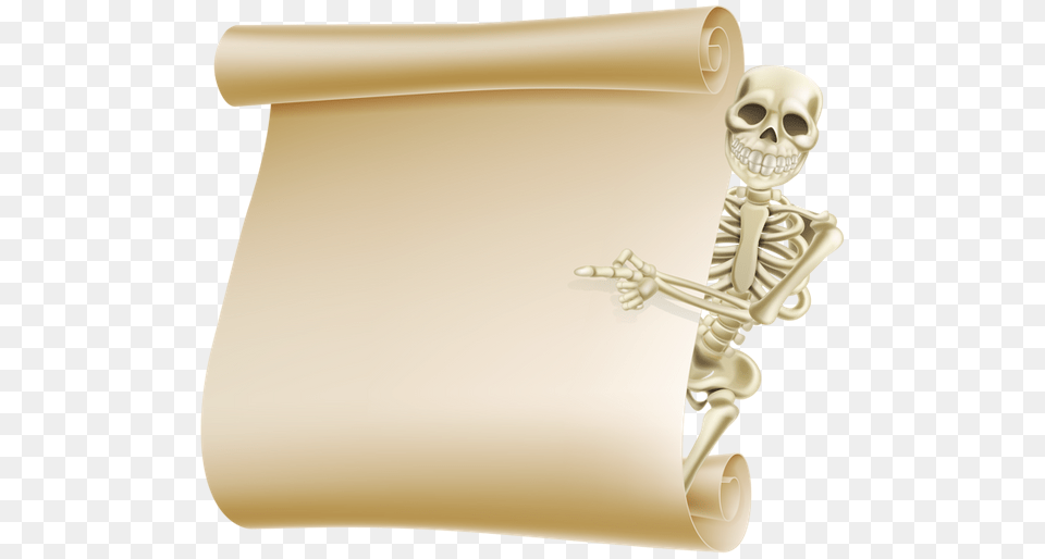 Hellouin Skelet Chistij List Svitok Skeleton Scroll Halloween, Text, Document, Person Free Png Download