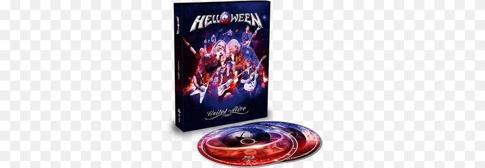 Helloween United Alive 2bluray Digibook Helloween United Alive In Madrid, Disk, Dvd, Adult, Person Png