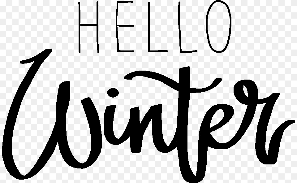 Hellowinter Calligraphy Winter Winterquotes Hello Calligraphy, Gray Free Png Download