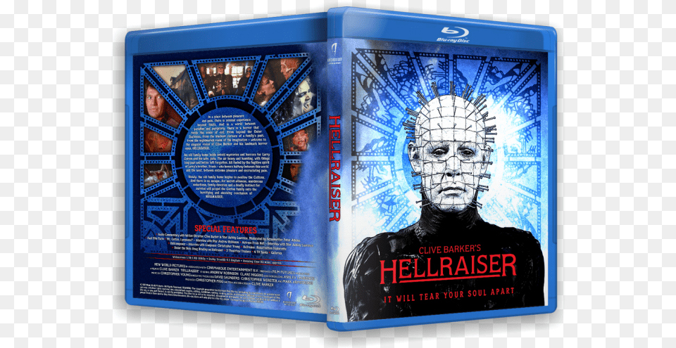 Hellraiser Box Art Cover Hellraiser Trilogy Blu Ray Cover, Advertisement, Poster, Adult, Male Png Image