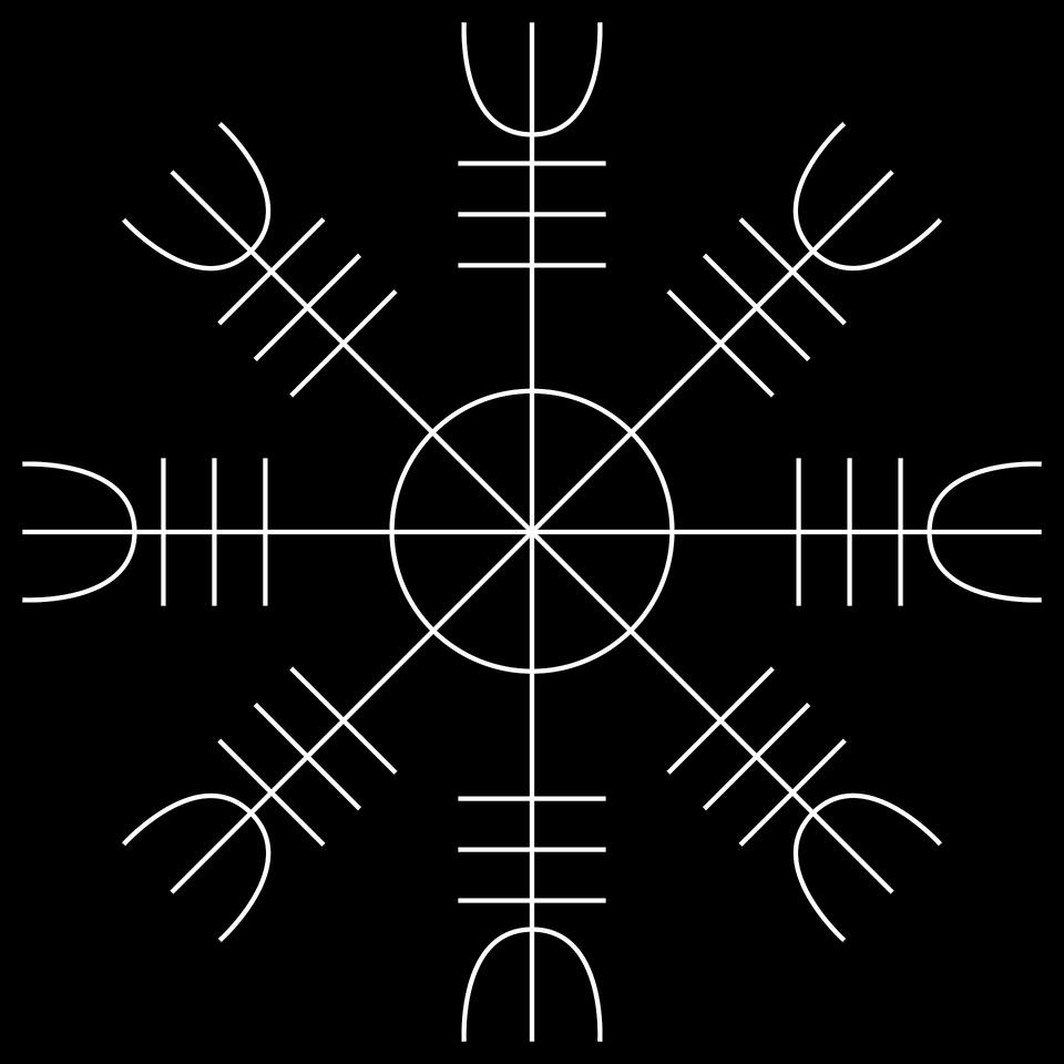 Helm Of Awe White On Black Clipart, Nature, Outdoors, Snow, Snowflake Png Image