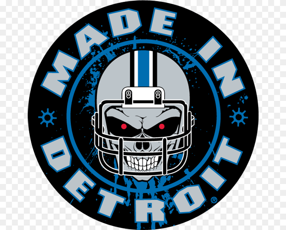 Helmet Skull Sticker Made In Detroit, American Football, Football, Person, Playing American Football Free Png Download