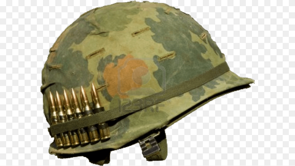 Helmet Vietnam War Military Army Helmet Vietnam, Clothing, Hardhat, Weapon, Ammunition Free Png Download