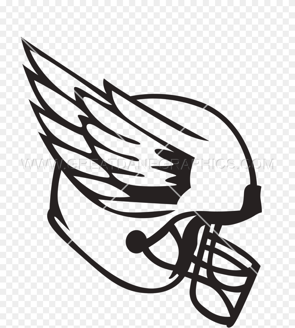 Helmet With Bird Wings Production Ready Artwork For T Shirt Printing, Bow, Weapon Free Transparent Png