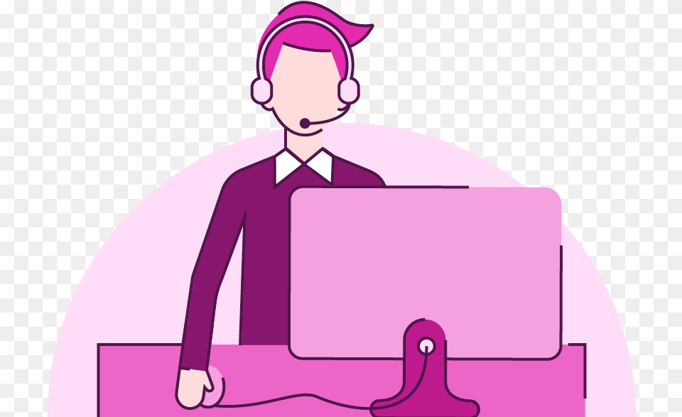 Help Desk, Purple, Adult, Female, Person Free Png Download