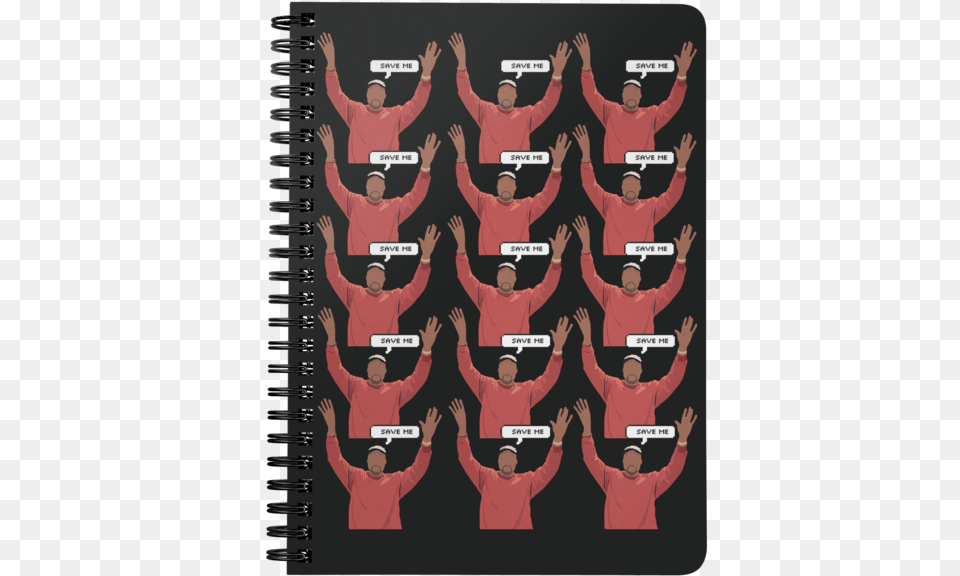 Help Kanye Spiral Notebook In Black Notebook, Adult, Man, Male, Person Png