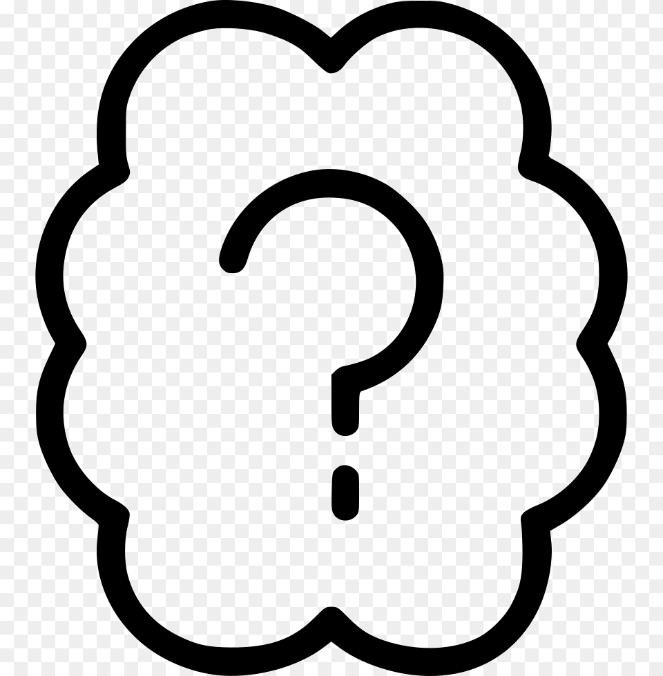 Help Think Smart Doubt Brain Question Svg Clipart Think Icon, Stencil, Electronics, Hardware, Smoke Pipe Free Png