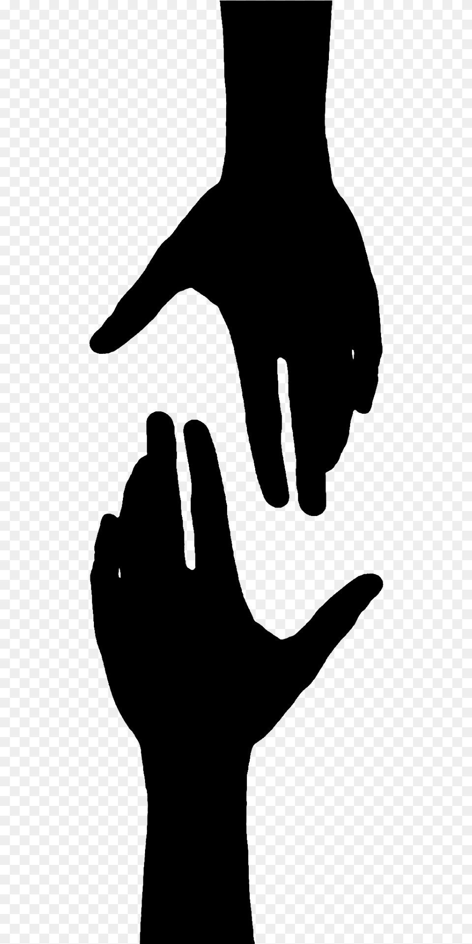 Helping Hand Silhouette, Gray Free Png