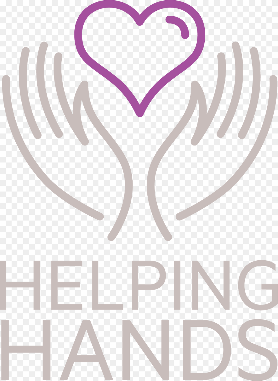 Helping Hands Text Heart, Logo, Stencil Free Png