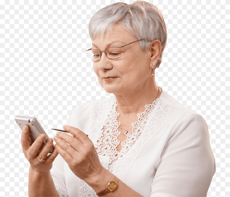 Helping Old Age People Im Old People Phone, Woman, Person, Hand, Photography Free Png Download
