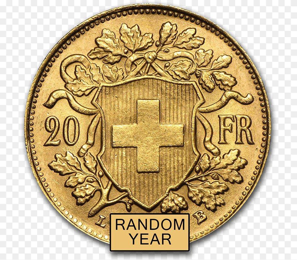 Helvetia 1897 20 Fr, Gold, Coin, Money Png
