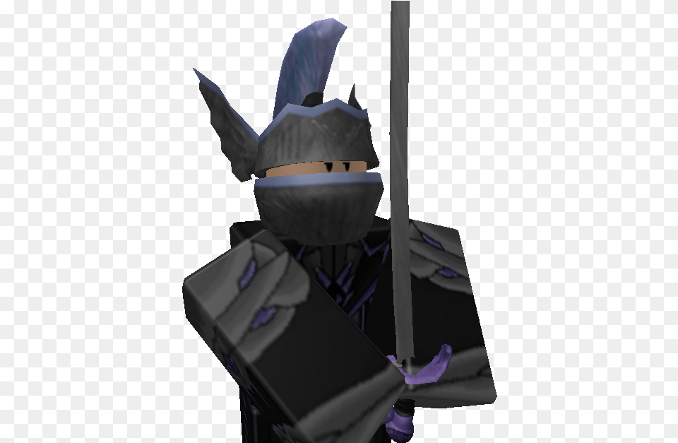 Hemert Dons A Gray Knight Helmet With Wings And Purple Garment Bag, Sword, Weapon, Ninja, Person Free Png Download