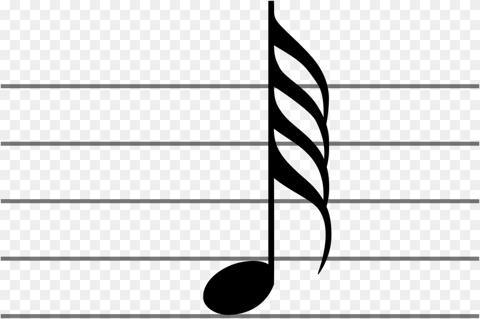 Hemidemisemiquaver Note, Gray Free Transparent Png