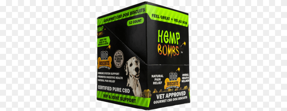 Hemp Bomb Dog Biscuits 1oz 8 Count 80mg Dalmatian, Box, Scoreboard, Animal, Canine Free Png Download