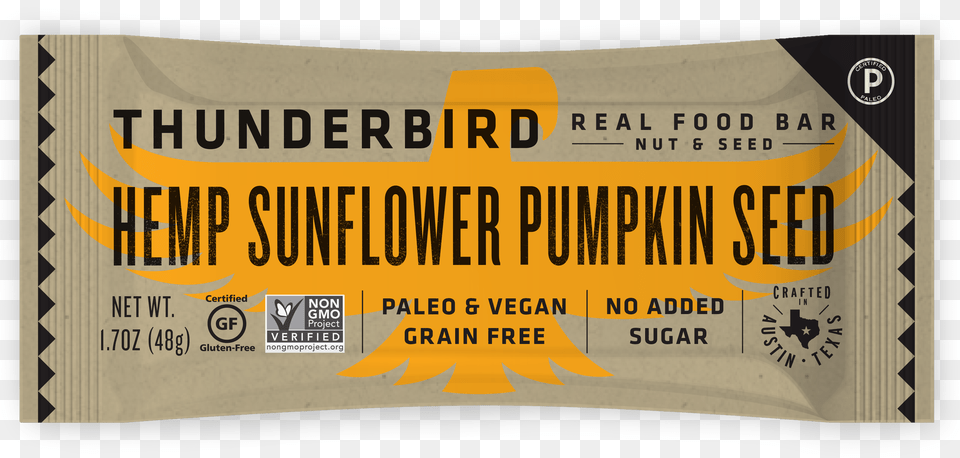 Hemp Sunflower Pumpkin Seed Thunderbird Gluten Free Non Gmo Vegan Hemp Sunflower, Paper, Text, Ticket Png Image