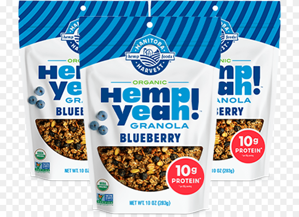 Hemp Yeah Blueberry Granola 3 Pack Granola, Food, Snack, Grain, Produce Free Png