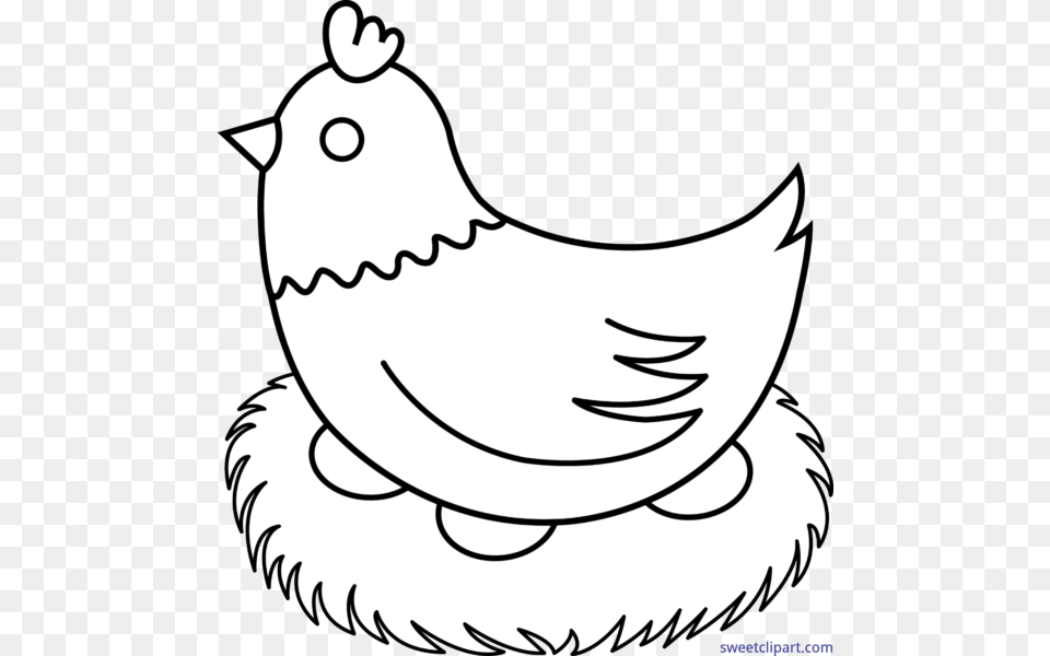 Hen On Nest Clipart, Stencil, Baby, Person, Animal Free Png Download