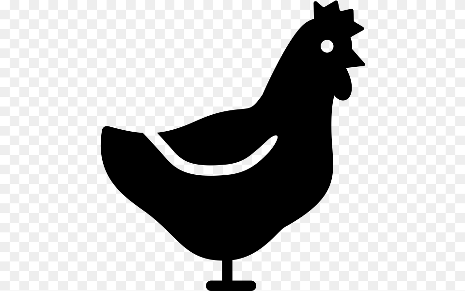 Hen Rubber Stamp Rooster, Gray Png