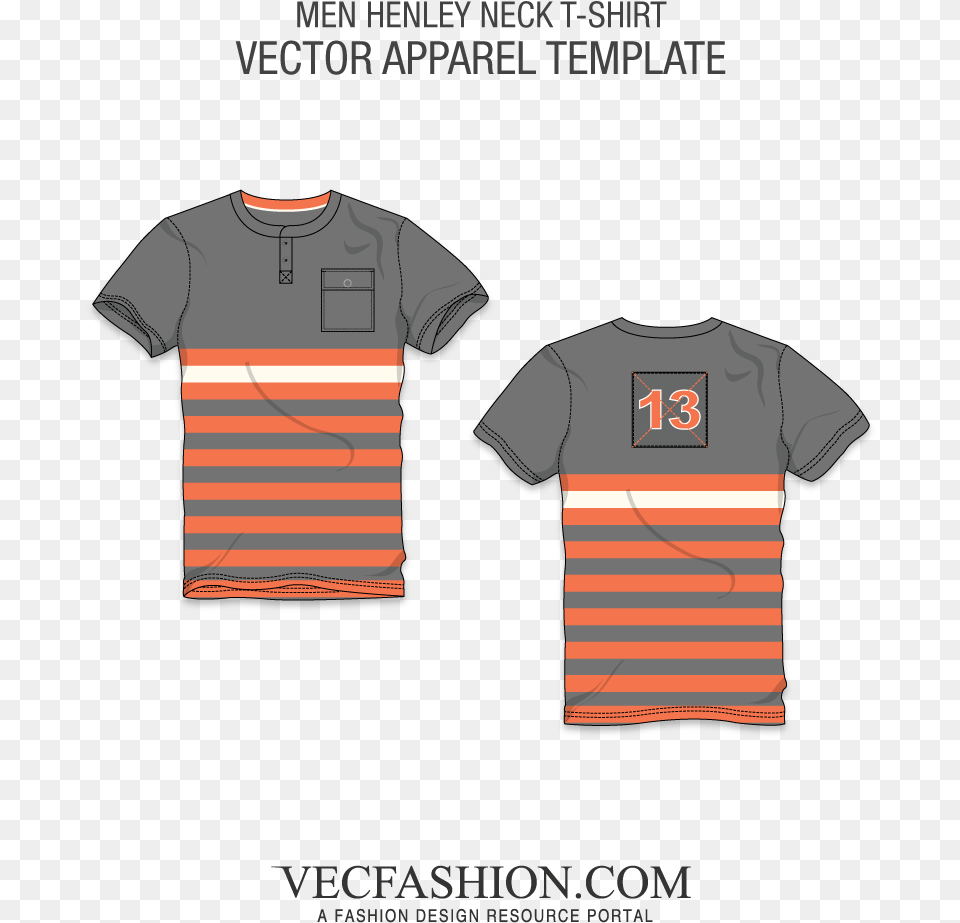 Henley Neck T Shirt Template, Clothing, T-shirt Png Image