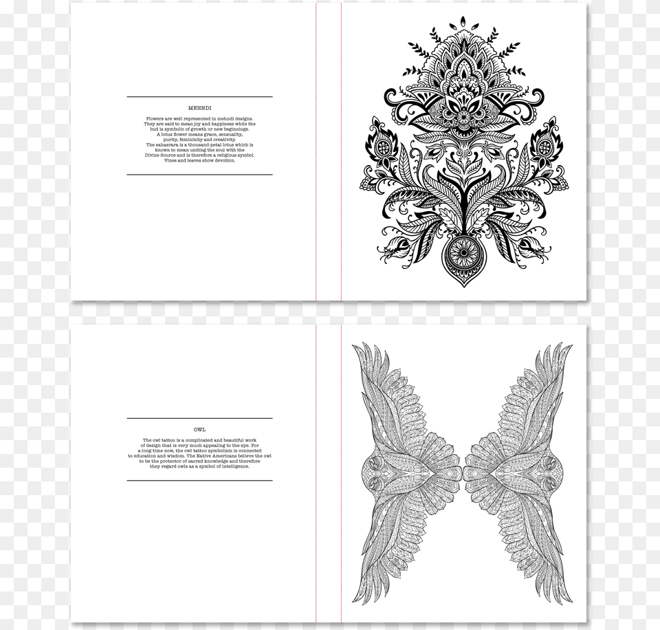 Henna Design Vector, Page, Text, Pattern, Animal Free Png Download