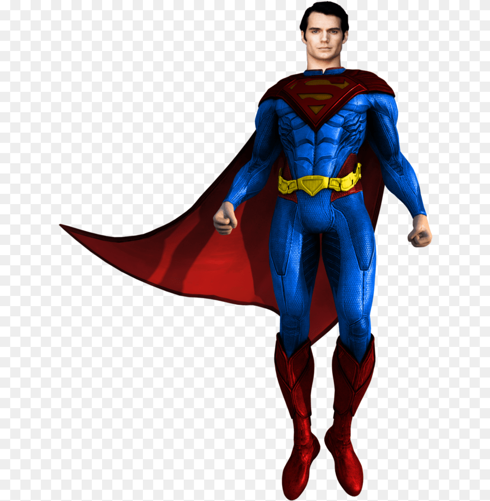 Henry Cavill As Injustice Superman By Robcheskord3442 Henry Cavill Superman Cartoon, Cape, Clothing, Adult, Person Png Image
