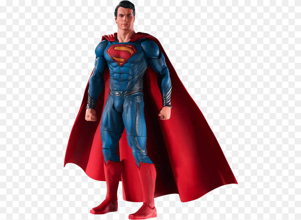 Henry Cavill As Superman Man Of Steel Movie Masters Mattel Superman Man Of Steel Movie Masters Superman, Cape, Clothing, Adult, Female Png Image