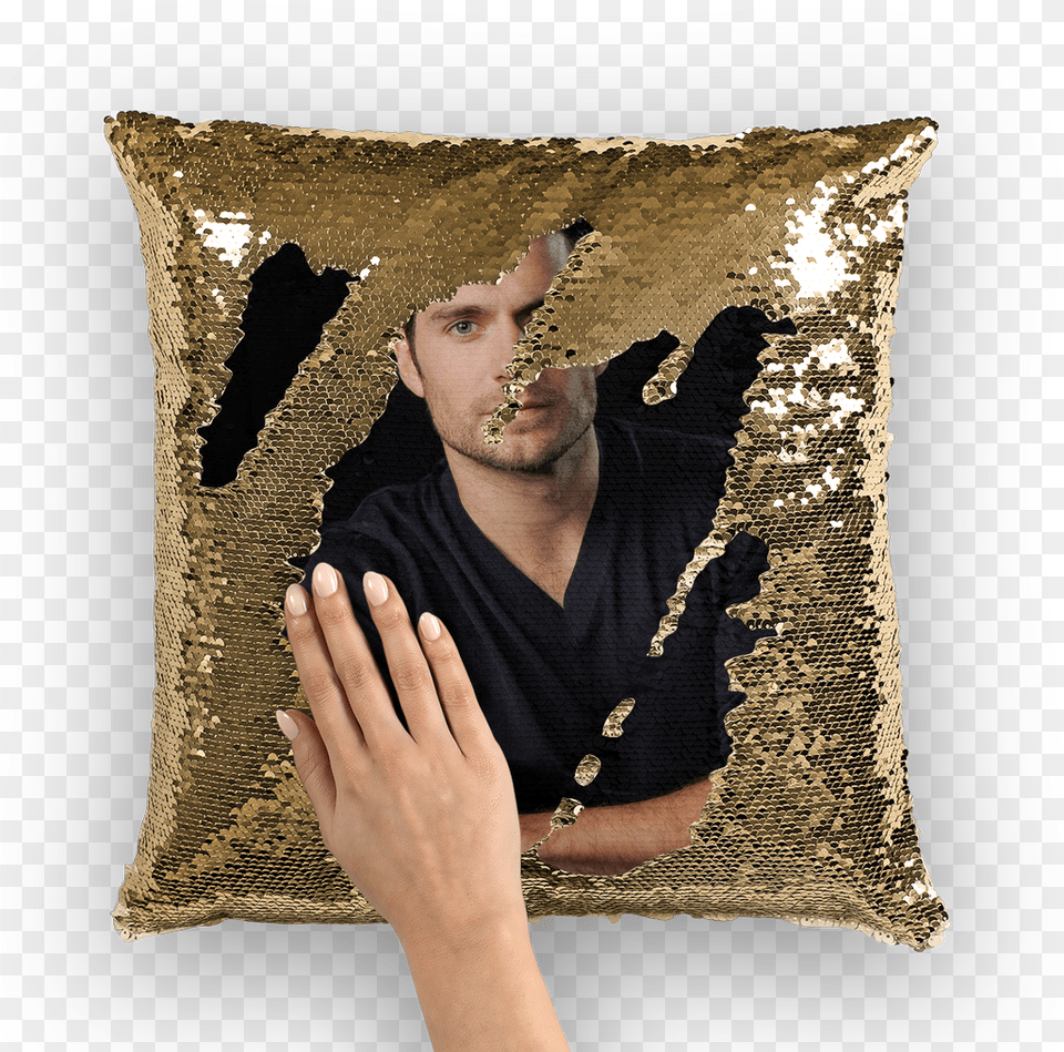 Henry Cavill Sequin Cushion Coverclass Ainsley Harriott Pillow, Home Decor, Adult, Male, Man Free Transparent Png