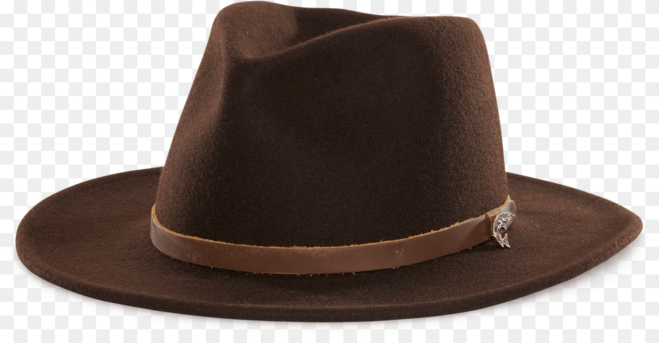 Henry Jones Felt Fedora Hat Brown American Made Left Fedora, Clothing, Cowboy Hat Png