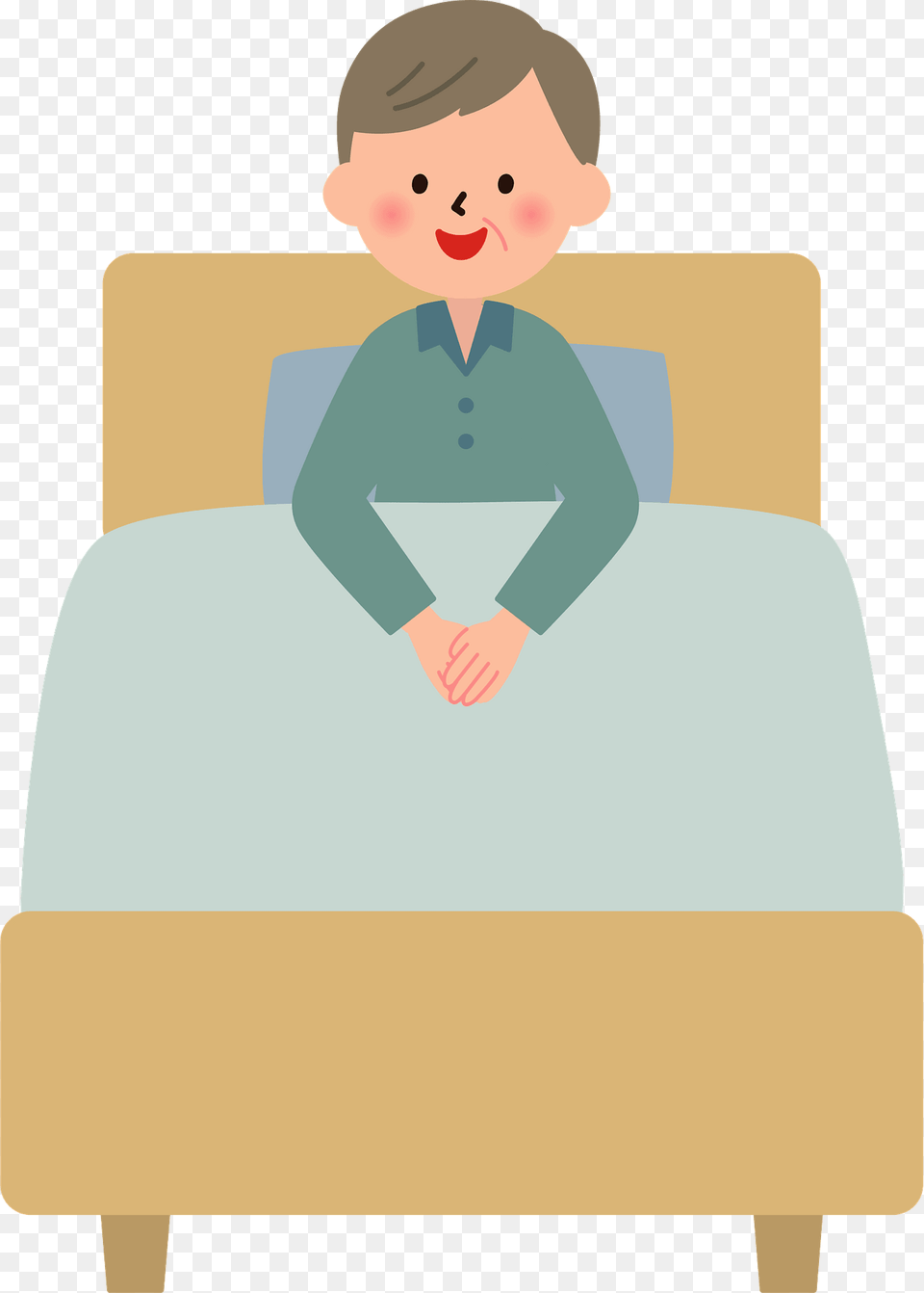 Henry Senior Man Is In Bed Clipart, Furniture, Baby, Person, Face Png Image