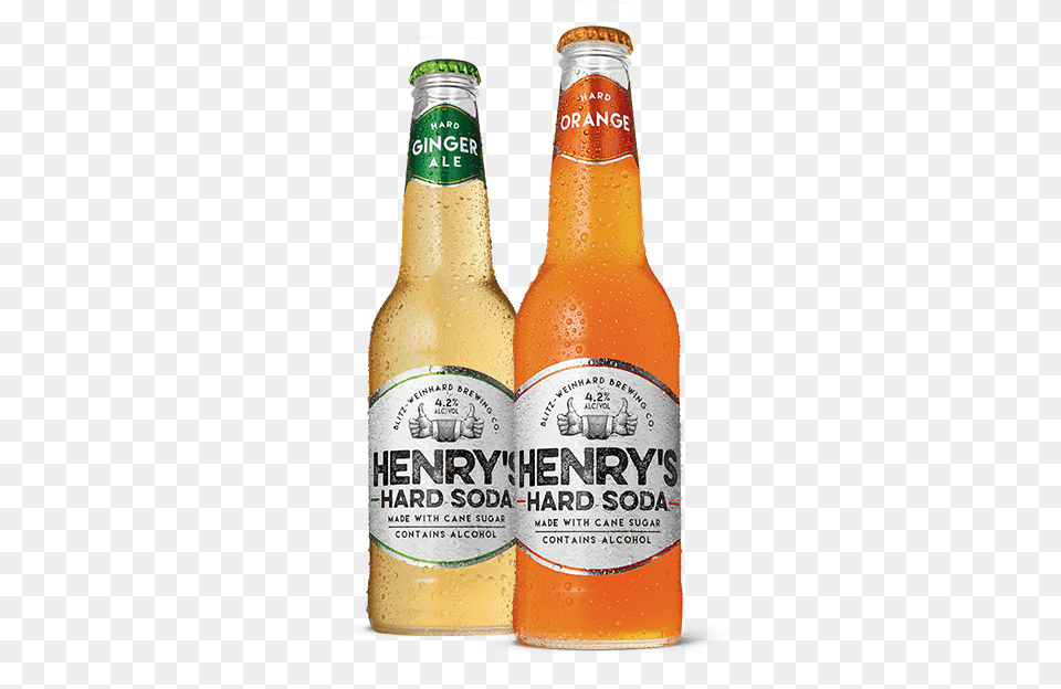 Henrys Hardsodabottles Trendmonitor Hard Orange Soda, Alcohol, Beer, Beer Bottle, Beverage Free Png