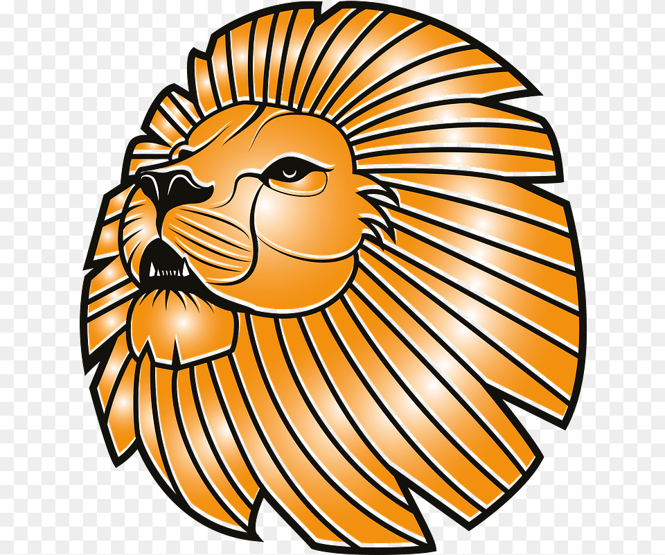 Herald Lion Clipart Logo Keren Warna Gold Download Lion, Animal, Wildlife, Mammal, Person Png