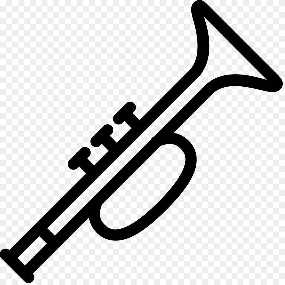 Herald Trumpet Icon, Gray Png