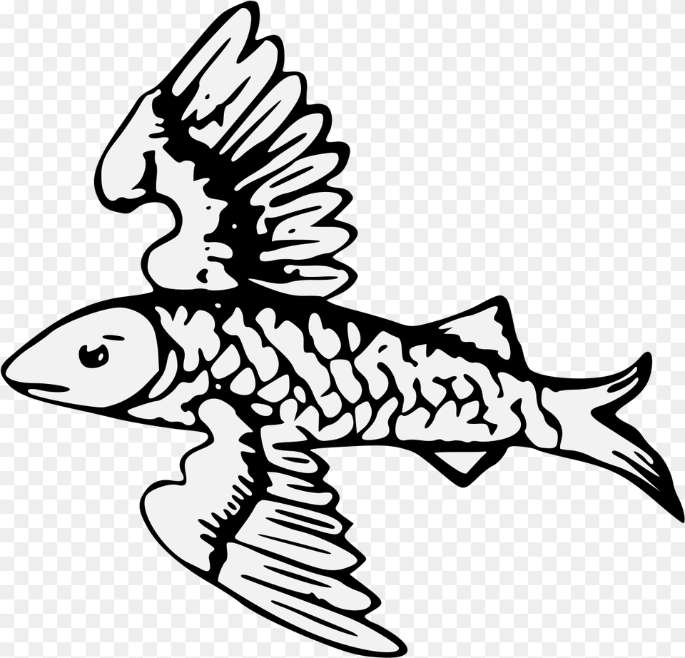 Heraldic Fish, Stencil, Baby, Person Free Png Download