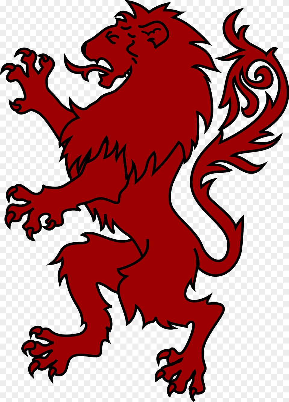 Heraldic Lion Rampant Red Clipart, Baby, Person, Dragon Png Image