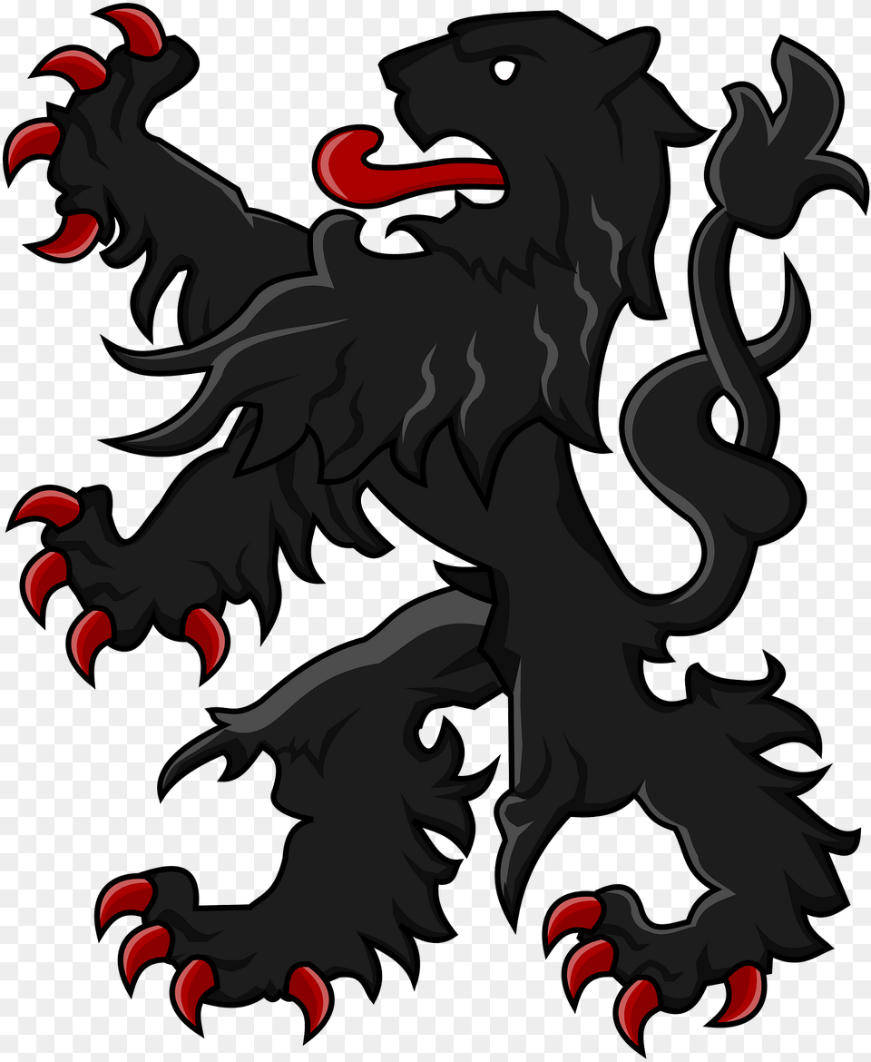 Heraldic Lion Rampant Sable Clipart, Electronics, Hardware, Hook Png