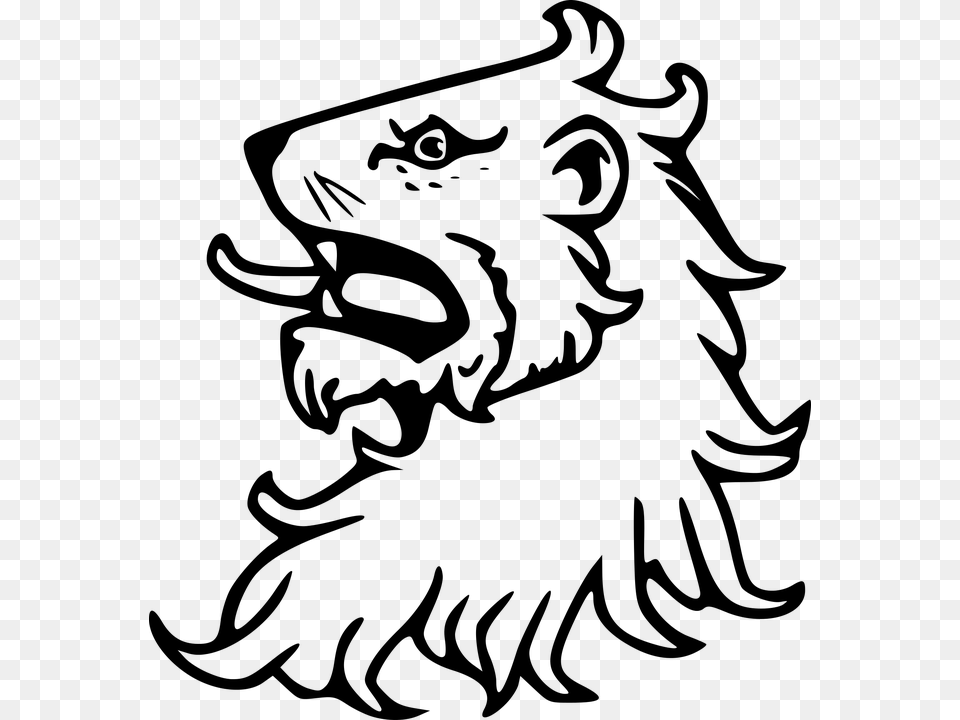 Heraldic Lions Head Heraldry Heraldic Lion Head Vector, Gray Free Transparent Png