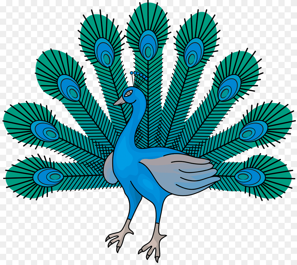 Heraldic Peacock Clipart, Animal, Bird Png