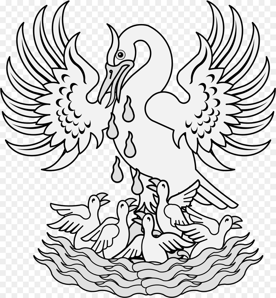 Heraldic Pelican, Animal, Bird, Waterfowl, Person Png