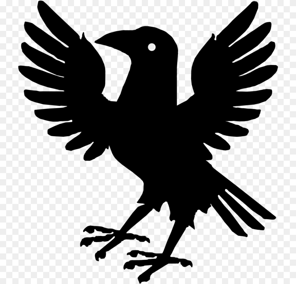 Heraldic Raven Clipart Silhouette Heraldic Raven, Gray Free Png Download